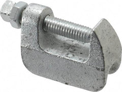 Empire - 1-1/4" Max Flange Thickness, 1/2" Rod Wide Jaw Top Beam Clamp - 500 Lb Capacity, Ductile Iron - Best Tool & Supply