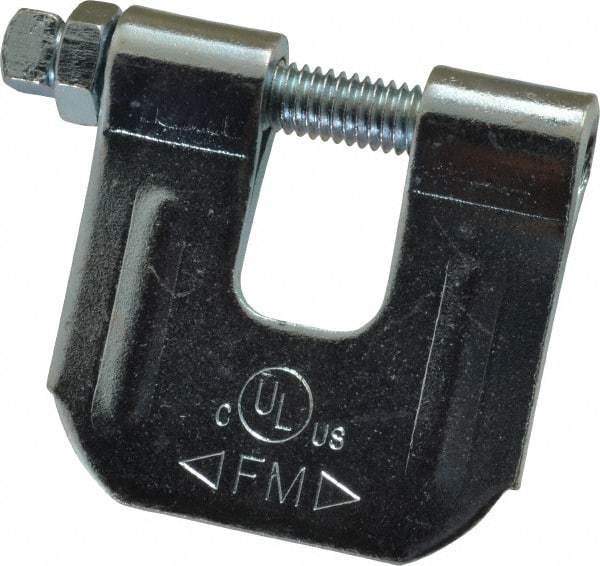 Empire - 3/4" Max Flange Thickness, 3/8" Rod C-Clamp with Locknut - 400 Lb Capacity, Carbon Steel - Best Tool & Supply