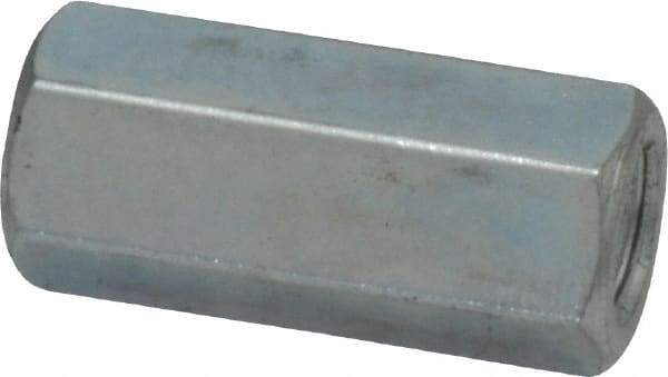 Empire - 1/4-20 Thread, 7/8" OAL Steel Standard Coupling Nut - Zinc-Plated Finish - Best Tool & Supply