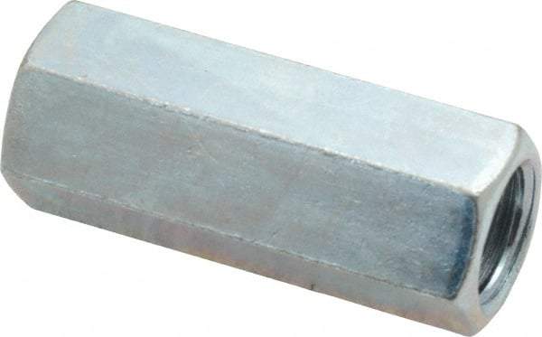 Empire - 5/8-11 Thread, 2-1/8" OAL Steel Standard Coupling Nut - Zinc-Plated Finish - Best Tool & Supply