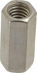 Empire - 3/8-16 Thread, 1-1/8" OAL Stainless Steel Standard Coupling Nut - Uncoated - Best Tool & Supply