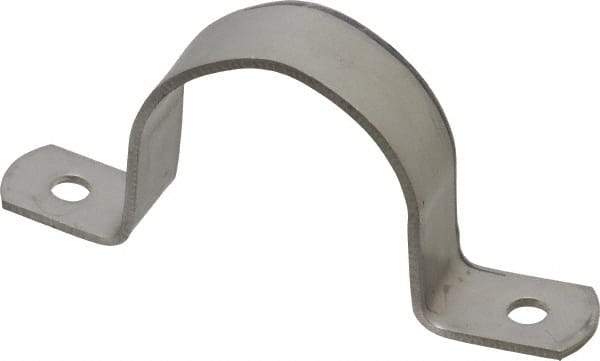 Empire - 1-1/2 Pipe, Grade 304 Stainless Steel, Pipe, Conduit or Tube Strap - 2 Mounting Holes - Best Tool & Supply