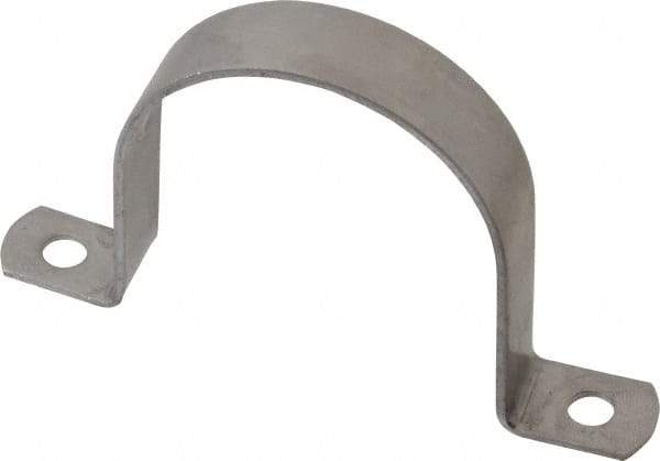 Empire - 2-1/2 Pipe, Grade 304 Stainless Steel, Pipe, Conduit or Tube Strap - 2 Mounting Holes - Best Tool & Supply