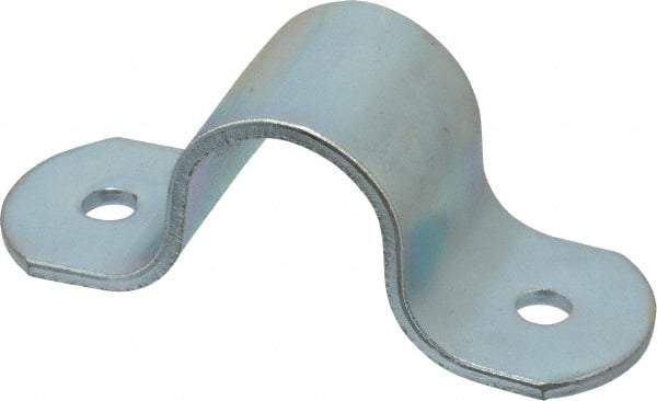 Empire - 3/4 Pipe, Carbon Steel, Electro Galvanized Pipe or Tube Strap - 2 Mounting Holes - Best Tool & Supply