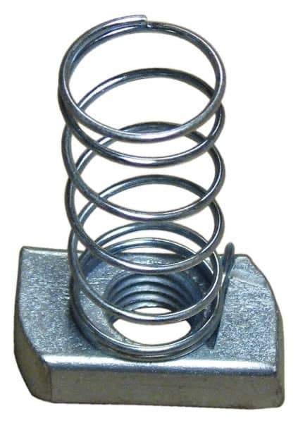 Empire - 5/8" Rod, Electro Galvanized Carbon Steel Spring Strut Nut - Used for Attaching Hanger Rod or Other Accessories to Strut - Best Tool & Supply