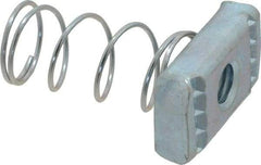 Empire - 3/8" Rod, Electro Galvanized Carbon Steel Spring Strut Nut - Used for Attaching Hanger Rod or Other Accessories to Strut - Best Tool & Supply