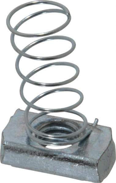 Empire - 1/2" Rod, Electro Galvanized Carbon Steel Spring Strut Nut - Used for Attaching Hanger Rod or Other Accessories to Strut - Best Tool & Supply