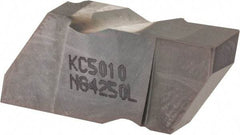 Kennametal - 4250NG Grade KC5010, 6.35mm Cutting Width Carbide Grooving Insert - 6.35mm Max Depth of Cut, Left Hand, 0.57mm Corner Radius, TiAlN Finish - Best Tool & Supply