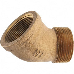 Merit Brass - Class 125, 1-1/2" Internal Pipe, Brass 45° Street Elbow - FNPT x MNPT - Best Tool & Supply