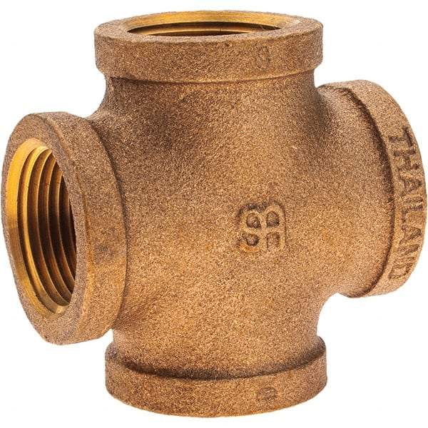 Merit Brass - Class 125, 1" Internal Pipe, Brass Cross - All FNPT - Best Tool & Supply