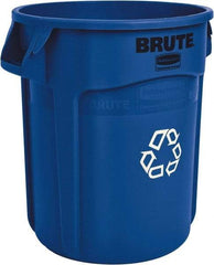 Rubbermaid - 32 Gal Blue Round Recycling Container - Polyethylene, 27-1/4" High - Best Tool & Supply