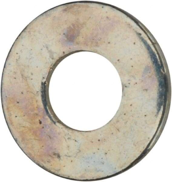 Value Collection - #2 Screw, Grade 2 Steel SAE Flat Washer - 3/32" ID x 7/32" OD, 0.021" Thick, Zinc-Plated Finish - Best Tool & Supply