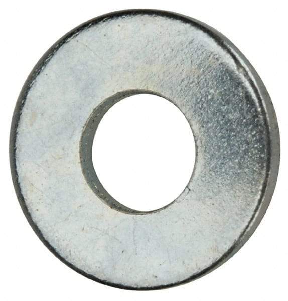 Value Collection - #4 Screw, Grade 2 Steel SAE Flat Washer - 1/8" ID x 5/16" OD, 0.04" Thick, Zinc-Plated Finish - Best Tool & Supply