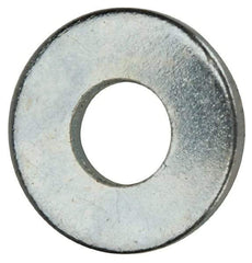 Value Collection - #4 Screw, Grade 2 Steel SAE Flat Washer - 1/8" ID x 5/16" OD, 0.04" Thick, Zinc-Plated Finish - Best Tool & Supply