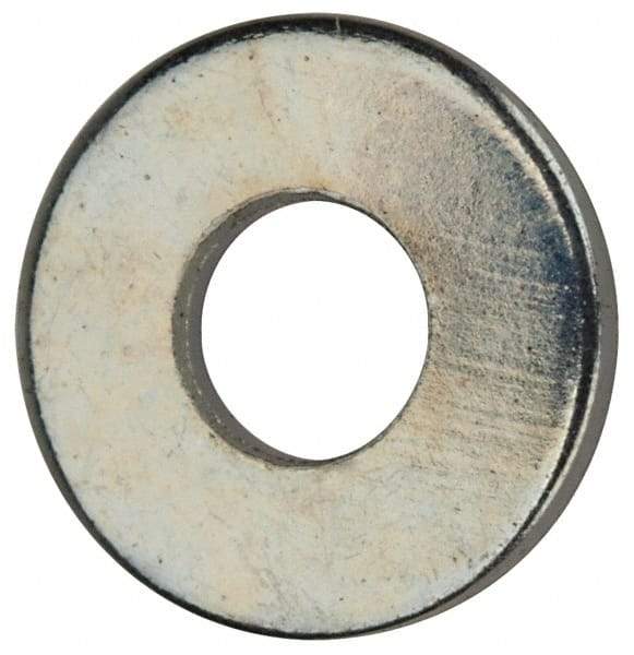 Value Collection - #4 Screw, Grade 2 Steel SAE Flat Washer - 1/8" ID x 5/16" OD, 0.04" Thick, Zinc-Plated Finish - Best Tool & Supply