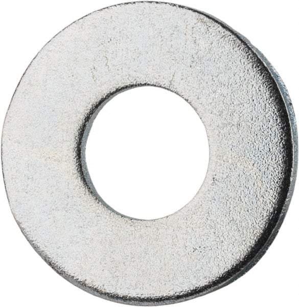 Value Collection - #12 Screw, Grade 2 Steel SAE Flat Washer - 1/4" ID x 9/16" OD, 0.08" Thick, Zinc-Plated Finish - Best Tool & Supply