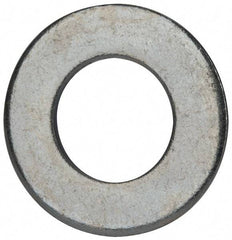 Value Collection - 1" Screw, Grade 2 Steel SAE Flat Washer - 1-1/16" ID x 2" OD, 0.16" Thick, Zinc-Plated Finish - Best Tool & Supply