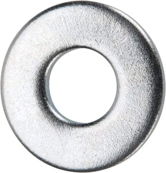 Value Collection - #10 Screw, Grade 2 Steel USS Flat Washer - 0.245" ID x 0.577" OD, 0.065" Thick, Zinc-Plated Finish - Best Tool & Supply