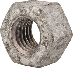 Value Collection - 9/16-12 UNC Steel Right Hand Heavy Hex Nut - 15/16" Across Flats, 35/64" High, Galvanized Finish - Best Tool & Supply