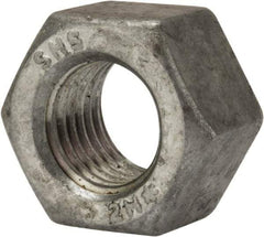 Value Collection - 7/8-9 UNC Steel Right Hand Heavy Hex Nut - 1-7/16" Across Flats, 55/64" High, Galvanized Finish - Best Tool & Supply