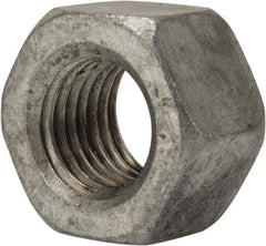 Value Collection - 1-8 UNC Steel Right Hand Heavy Hex Nut - 1-5/8" Across Flats, 63/64" High, Galvanized Finish - Best Tool & Supply