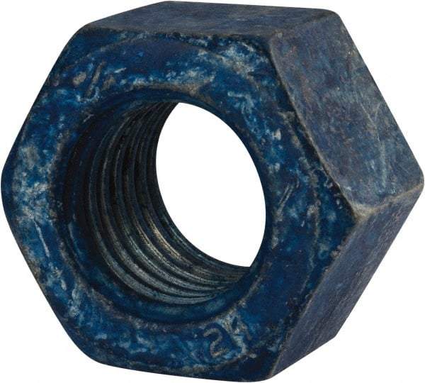 Value Collection - 1-1/8 - 7 UNC Steel Right Hand Heavy Hex Nut - 1-13/16" Across Flats, 1-7/64" High, Galvanized Finish - Best Tool & Supply