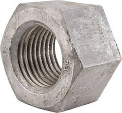 Value Collection - 2-1/2 - 4 UNC Steel Right Hand Heavy Hex Nut - 3-7/8" Across Flats, 2-29/64" High, Hot Dipped Galvanized Finish - Best Tool & Supply