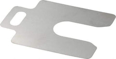 Made in USA - 20 Piece, 2 Inch Long x 2 Inch Wide x 0.003 Inch Thick, Slotted Shim Stock - Stainless Steel, 5/8 Inch Wide Slot - Best Tool & Supply