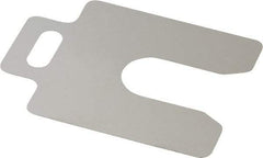 Made in USA - 20 Piece, 2 Inch Long x 2 Inch Wide x 0.006 Inch Thick, Slotted Shim Stock - Stainless Steel, 5/8 Inch Wide Slot - Best Tool & Supply