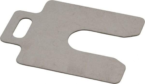 Made in USA - 20 Piece, 2 Inch Long x 2 Inch Wide x 0.031 Inch Thick, Slotted Shim Stock - Stainless Steel, 5/8 Inch Wide Slot - Best Tool & Supply