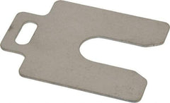 Made in USA - 10 Piece, 2 Inch Long x 2 Inch Wide x 0.05 Inch Thick, Slotted Shim Stock - Stainless Steel, 5/8 Inch Wide Slot - Best Tool & Supply