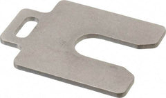 Made in USA - 5 Piece, 2 Inch Long x 2 Inch Wide x 0.1 Inch Thick, Slotted Shim Stock - Stainless Steel, 5/8 Inch Wide Slot - Best Tool & Supply