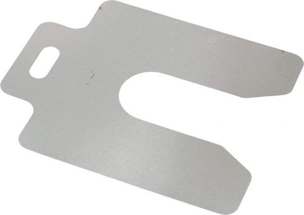 Made in USA - 20 Piece, 3 Inch Long x 3 Inch Wide x 0.001 Inch Thick, Slotted Shim Stock - Stainless Steel, 7/8 Inch Wide Slot - Best Tool & Supply