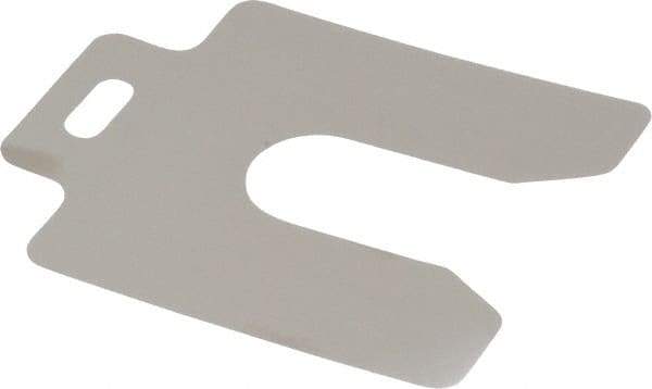 Made in USA - 20 Piece, 3 Inch Long x 3 Inch Wide x 0.004 Inch Thick, Slotted Shim Stock - Stainless Steel, 7/8 Inch Wide Slot - Best Tool & Supply