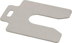 Made in USA - 10 Piece, 3 Inch Long x 3 Inch Wide x 0.062 Inch Thick, Slotted Shim Stock - Stainless Steel, 7/8 Inch Wide Slot - Best Tool & Supply