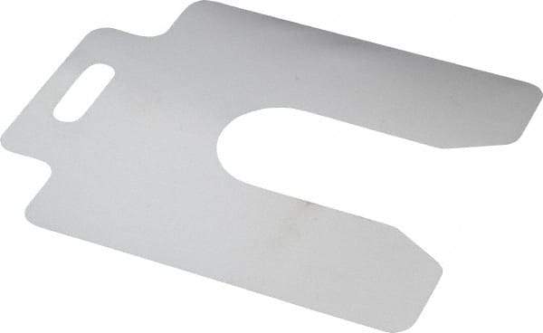 Made in USA - 20 Piece, 4 Inch Long x 4 Inch Wide x 0.001 Inch Thick, Slotted Shim Stock - Stainless Steel, 1-1/4 Inch Wide Slot - Best Tool & Supply