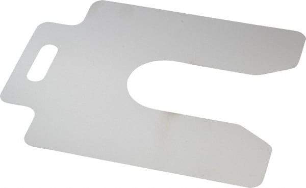 Made in USA - 20 Piece, 4 Inch Long x 4 Inch Wide x 0.002 Inch Thick, Slotted Shim Stock - Stainless Steel, 1-1/4 Inch Wide Slot - Best Tool & Supply