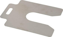 Made in USA - 20 Piece, 4 Inch Long x 4 Inch Wide x 0.02 Inch Thick, Slotted Shim Stock - Stainless Steel, 1-1/4 Inch Wide Slot - Best Tool & Supply