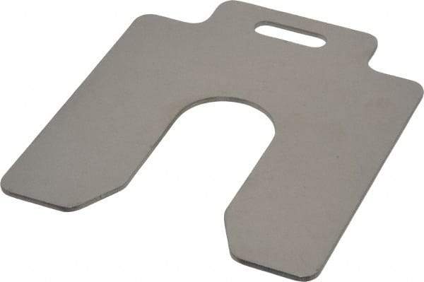 Made in USA - 10 Piece, 4 Inch Long x 4 Inch Wide x 0.075 Inch Thick, Slotted Shim Stock - Stainless Steel, 1-1/4 Inch Wide Slot - Best Tool & Supply