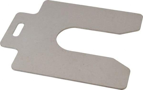 Made in USA - 10 Piece, 5 Inch Long x 5 Inch Wide x 0.075 Inch Thick, Slotted Shim Stock - Stainless Steel, 1-5/8 Inch Wide Slot - Best Tool & Supply