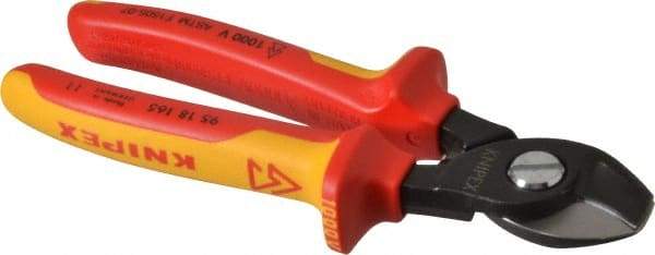 Knipex - 6-1/2" OAL, 1 AWG Capacity, Insulated Cable Cutter Pliers - Standard Head - Best Tool & Supply