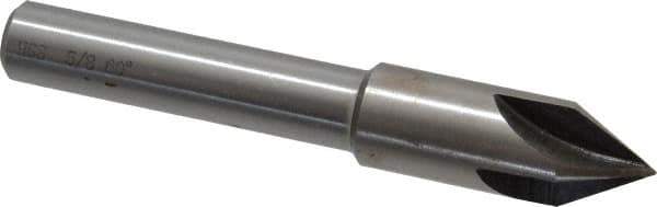 Interstate - 5/8" Head Diam, 1/2" Shank Diam, 4 Flute 60° High Speed Steel Countersink - Bright Finish, 4" OAL, Single End, Straight Shank, Right Hand Cut - Best Tool & Supply