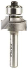 Amana Tool - 3/4" Cut Diam, 3/8" Length of Cut, 2 Flute Round-Over Edge Profile Router Bit - Carbide-Tipped, 1/4" Shank Diam, 2" OAL, Uncoated - Best Tool & Supply