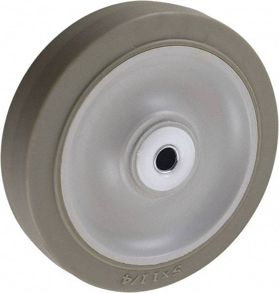 Value Collection - 5 Inch Diameter x 1-1/4 Inch Wide, Soft Rubber Caster Wheel - 200 Lb. Capacity, 1-1/2 Inch Hub Length, 3/8 Inch Axle Diameter, Sleeve Bearing - Best Tool & Supply