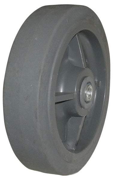 Value Collection - 6 Inch Diameter x 2 Inch Wide, Solid Rubber Caster Wheel - 400 Lb. Capacity, 2-3/16 Inch Hub Length, 1/2 Inch Axle Diameter, Roller Bearing - Best Tool & Supply