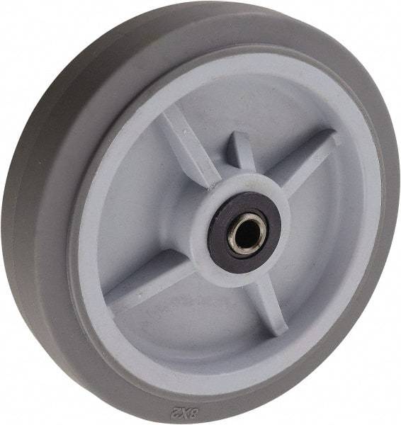 Value Collection - 8 Inch Diameter x 2 Inch Wide, Solid Rubber Caster Wheel - 500 Lb. Capacity, 2-3/16 Inch Hub Length, 1/2 Inch Axle Diameter, Roller Bearing - Best Tool & Supply