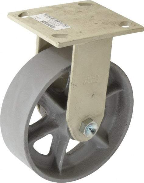 Value Collection - 6" Diam x 2" Wide, Semi-Steel Rigid Caster - 1,200 Lb Capacity, Top Plate Mount, 4" x 4-1/2" Plate, Plain Bearing - Best Tool & Supply