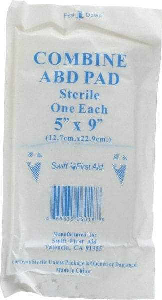 North - 9" Long x 5" Wide, General Purpose Pad - White, Sterile, Gauze Bandage - Best Tool & Supply