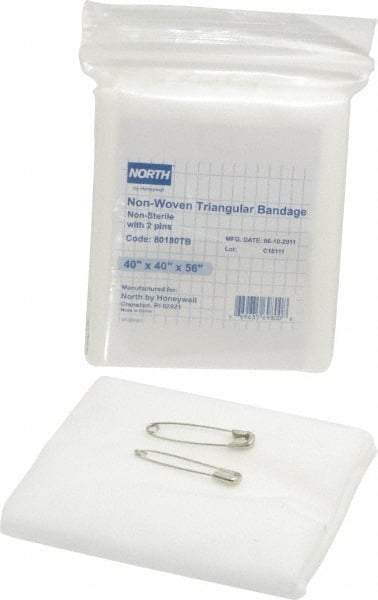 North - 56" Long x 40" Wide, Triangular Non-Adhesive Bandage - White, Sterile, Cotton Bandage - Best Tool & Supply