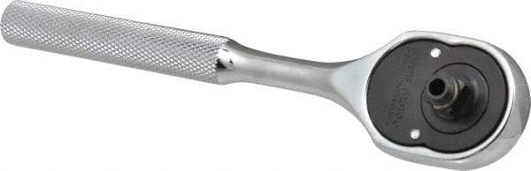 Proto - 3/8" Drive Pear Head Aerospace Ratchet - Chrome Finish, 7" OAL, 24 Gear Teeth, Standard Knurled Handle - Best Tool & Supply